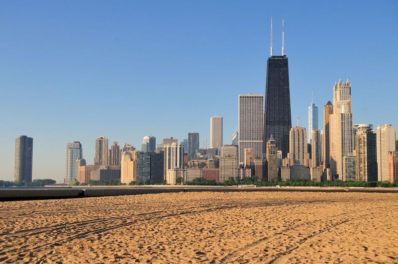 Praia North Avenue Beach em Chicago