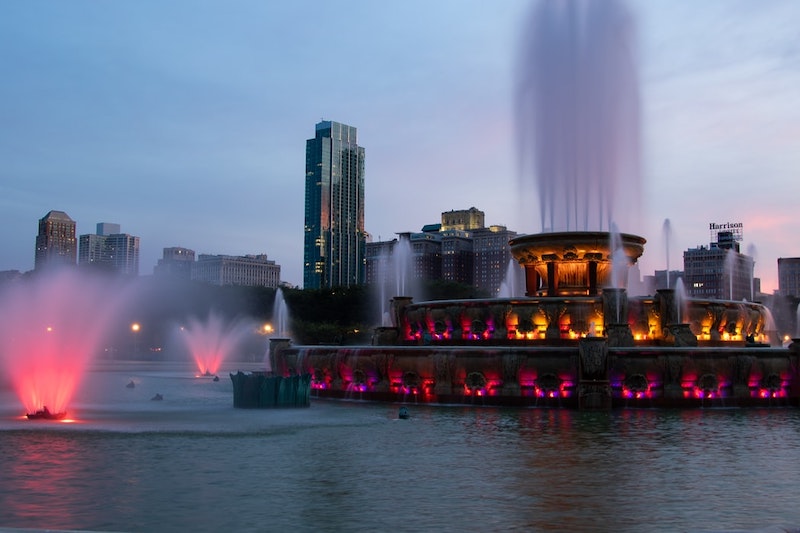 Show noturno da Buckingham Fountain em Chicago