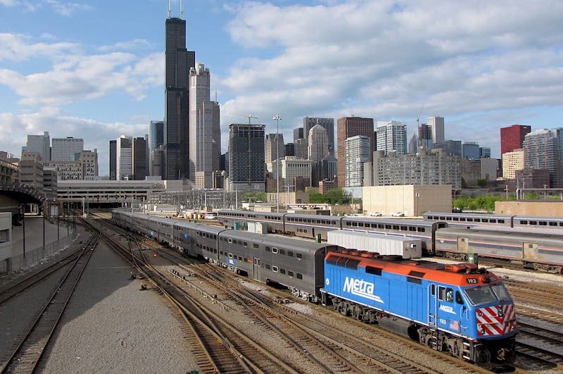 Trem Metra em Chicago