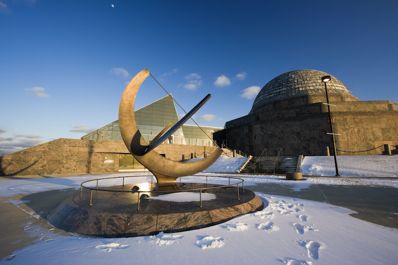 Adler Planetarium em Chicago no inverno