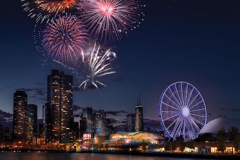 Ano Novo no Navy Pier em Chicago