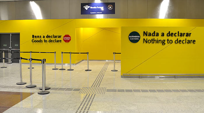 Área para declarar produtos no aeroporto