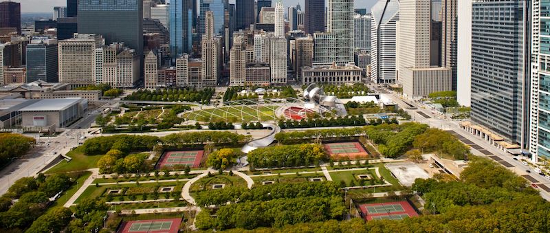 Área do Millennium Park em Chicago