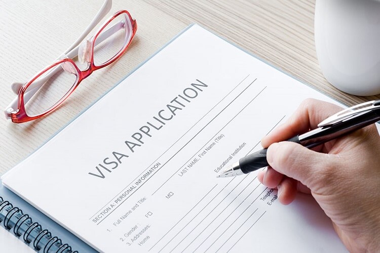 Preenchendo o formulário de visto para Chicago e Estados Unidos