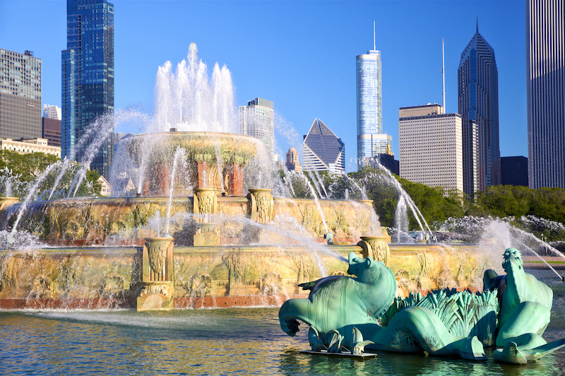 Esculturas da Buckingham Fountain em Chicago