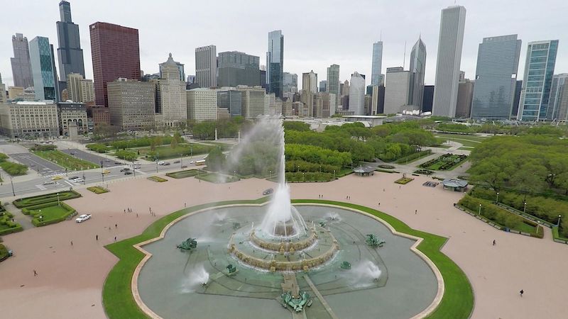 Vista da Buckingham Fountain em Chicago