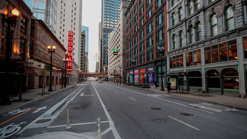 Rua vazia em Chicago