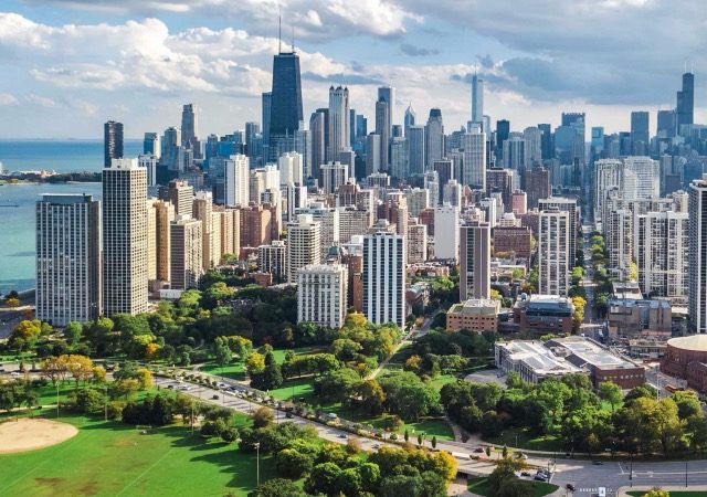 Vista aérea da cidade de Chicago