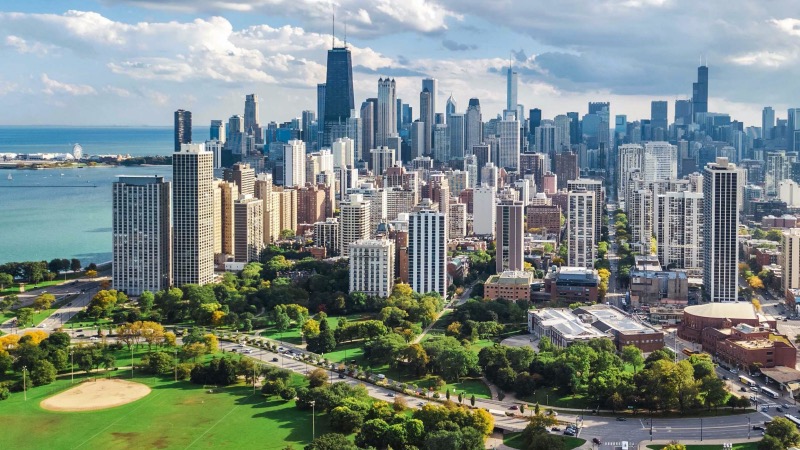 Vista aérea da cidade de Chicago