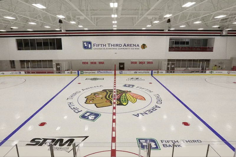 Chicago Blackhawks Community Ice Rink na Fifth Third Arena em Chicago