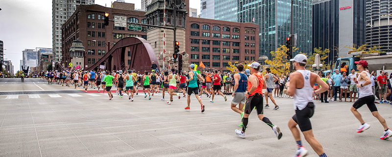 Corredores na Maratona de Chicago
