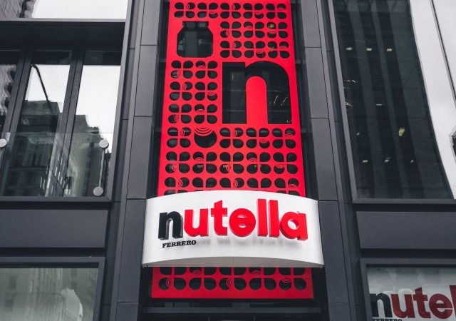 Letreiro do Nutella Cafe em Chicago