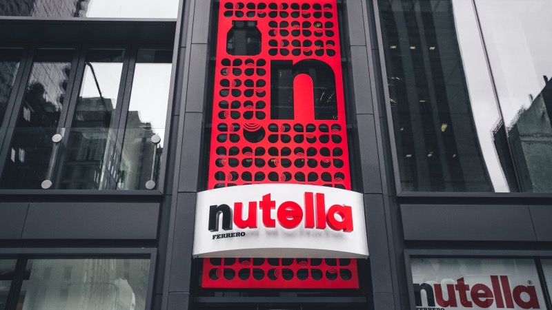 Letreiro do Nutella Cafe em Chicago