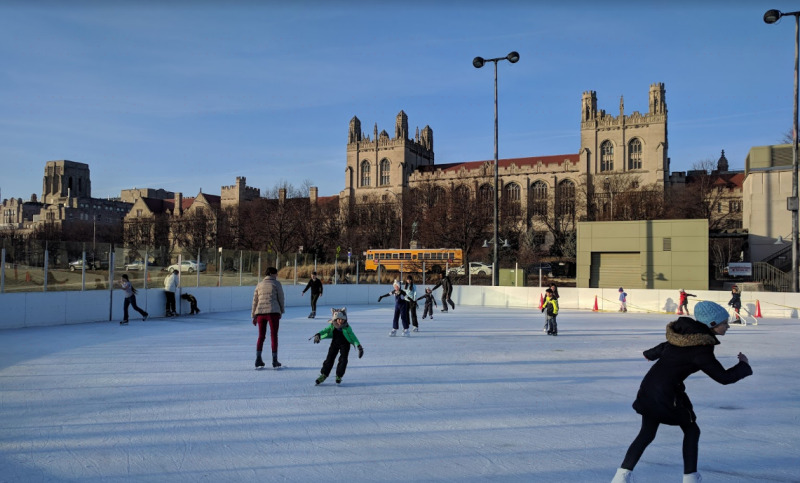 Midway Plaisance Ice Rink no Hyde Park em Chicago