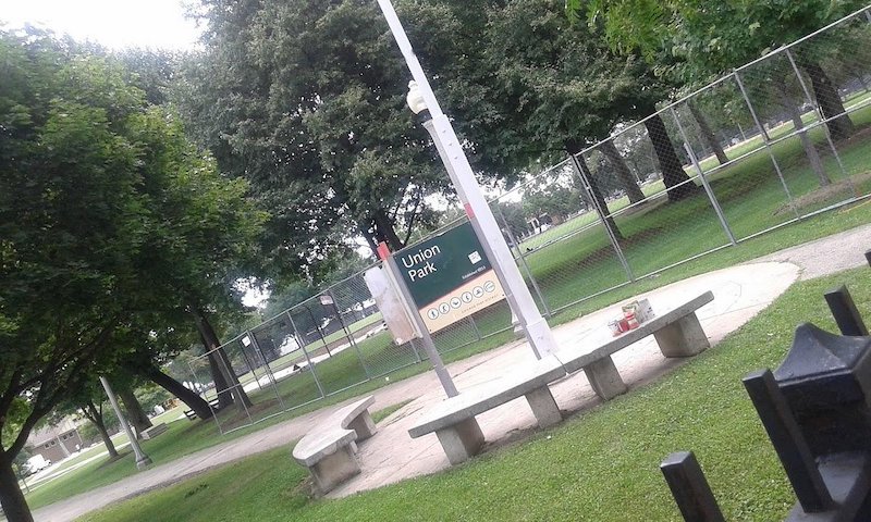 Placa no Union Park em Chicago