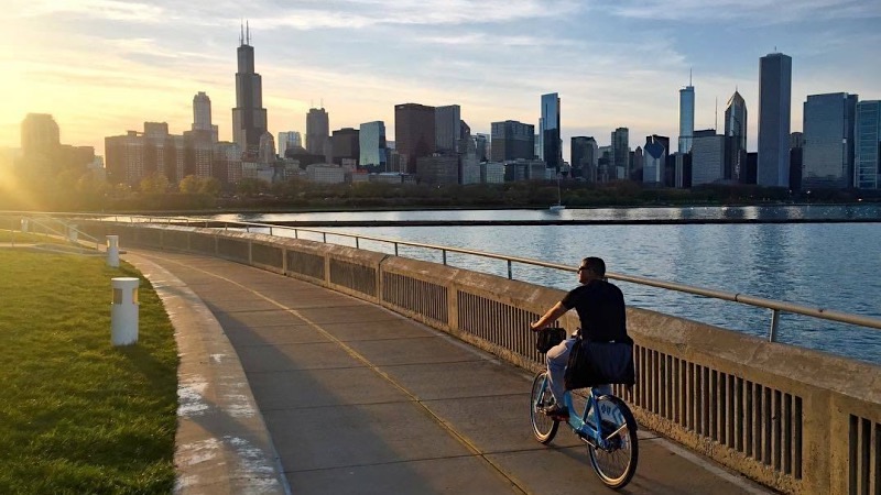 Tour de bicicleta em Chicago