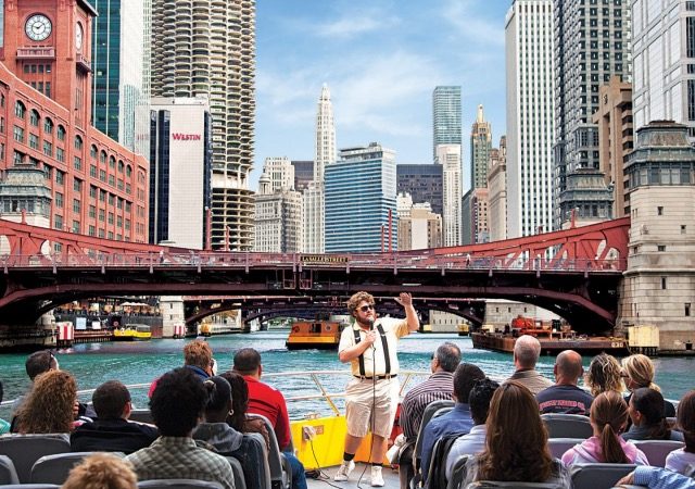 Guia do cruzeiro no Chicago River